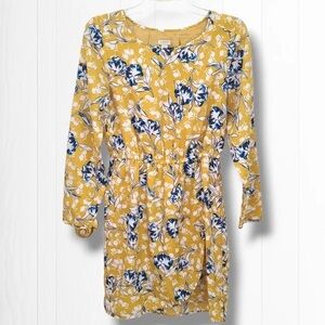 J. Crew Yellow and Blue Floral Dress